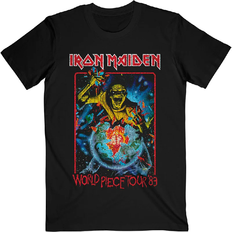 Iron Maiden | Official Band T-Shirt | World Piece Tour '84 V.1. Embroidered Appliqued Beaded