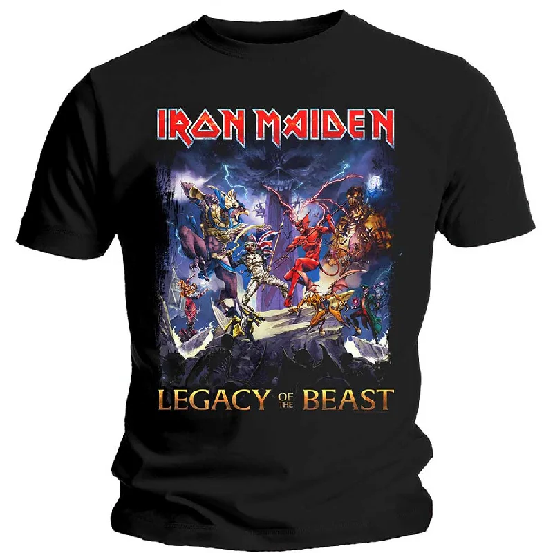 Iron Maiden | Official Band T-Shirt | Legacy of the Beast Collared T-Shirt Boat Neck A-Line