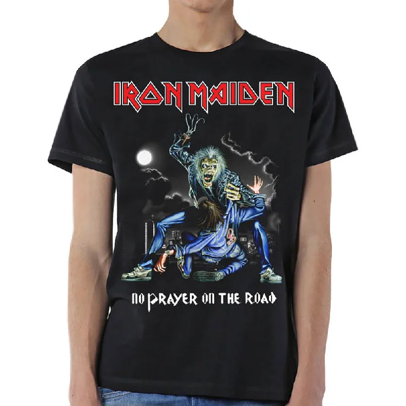 Iron Maiden | Official Band T-Shirt | No Prayer On The Road Print Jacquard Patchwork