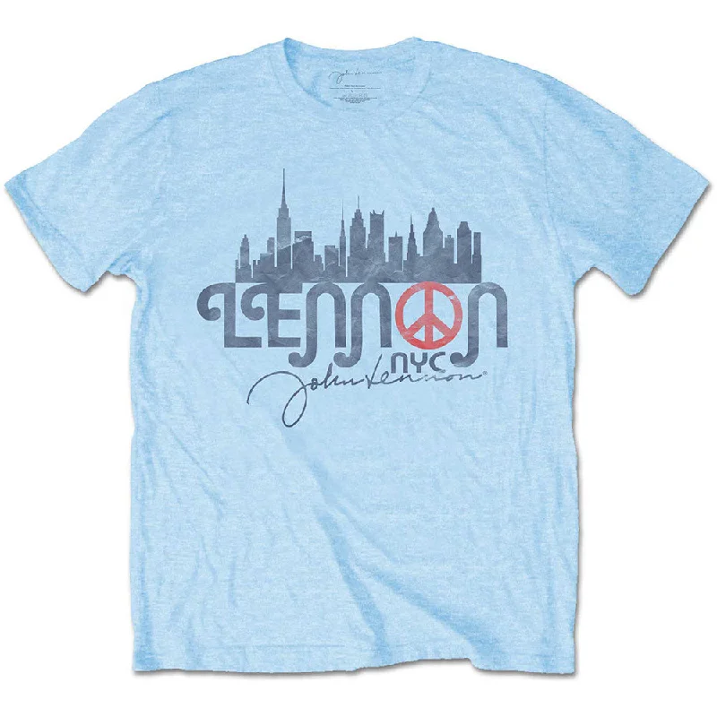 John Lennon | Official Band T-Shirt | NYC Skyline Striped Floral Plaid