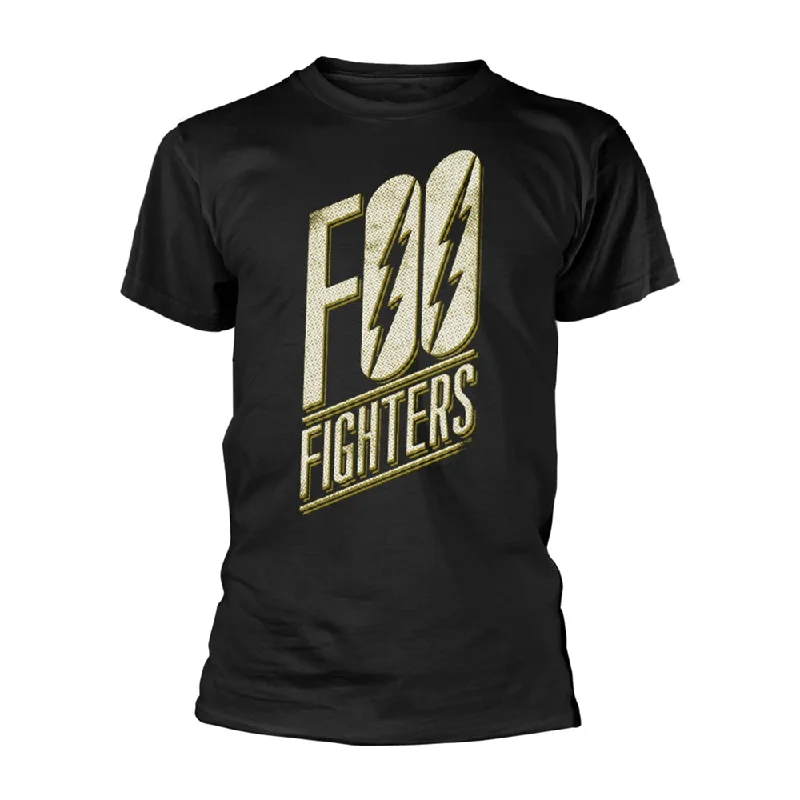 Foo Fighters Unisex T-shirt: Slanted Logo Mesh Blend Leather Blend Suede Blend