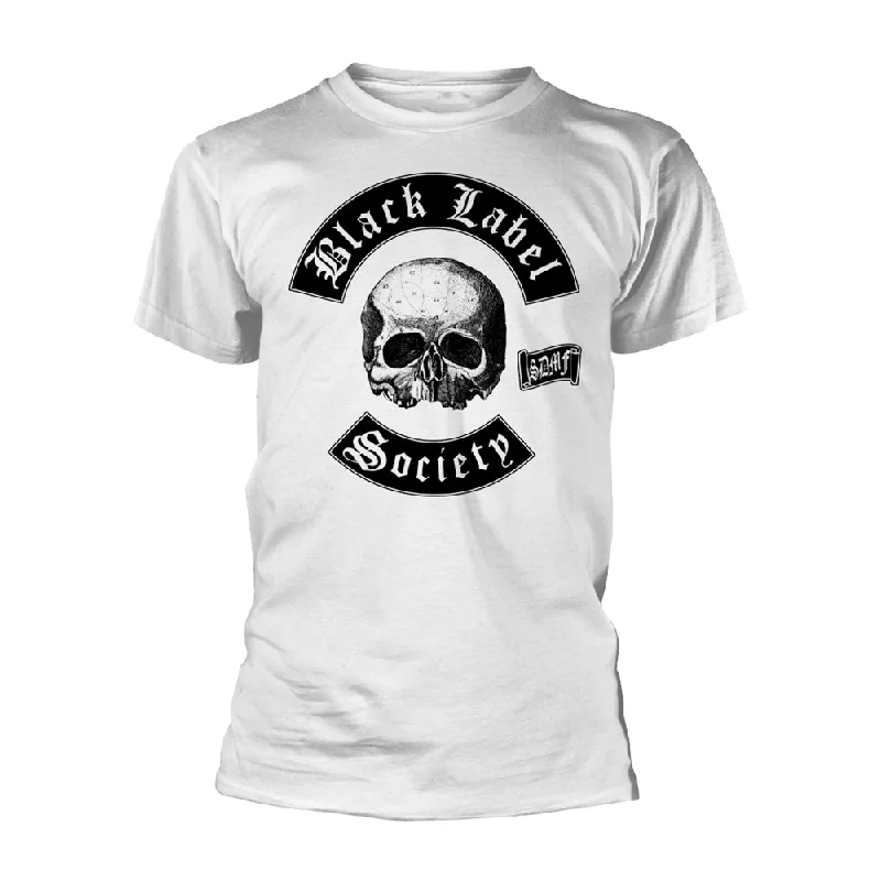 Black Label Society Unisex T-shirt: Skull Logo (White) Terry Blend Velvet Blend Canvas Blend