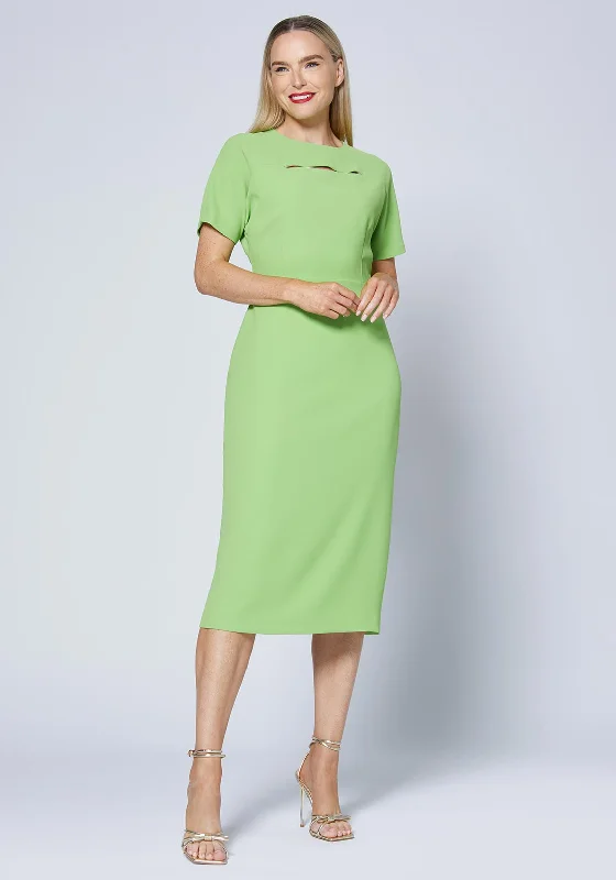 Caroline Kilkenny Riley Keyhole Midi Dress, Green Chic Bohemian Midi Dress