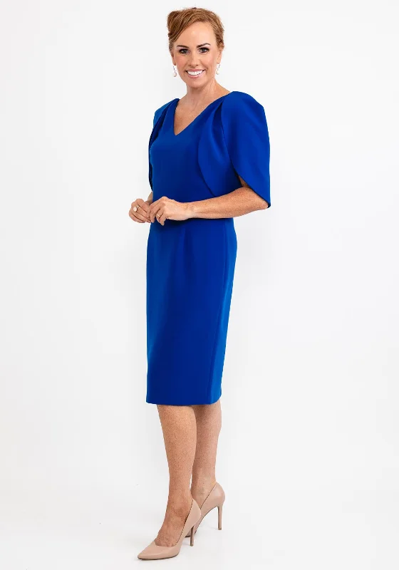 Ella Boo Oversize Tulip Sleeve Pencil Midi Dress, Royal Chic Bohemian Midi Dress