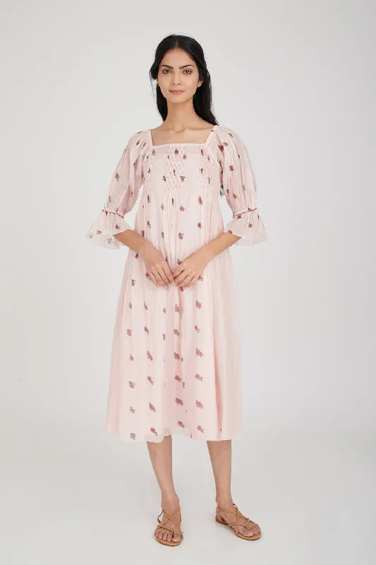 Anemone Pleated Midi Dress Comfortable Wrap Midi Dress