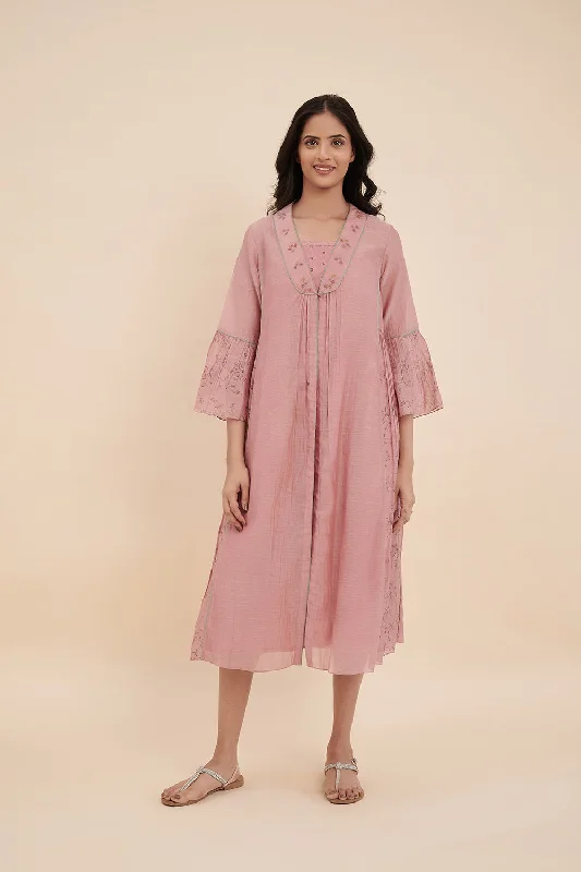 Happy Heart Midi Dress Trendy Ruffled Sleeve Midi Dress