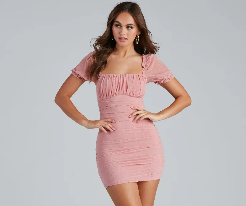 Romance In Ruffles Mini Dress Fashionable A-Line Mini Dress