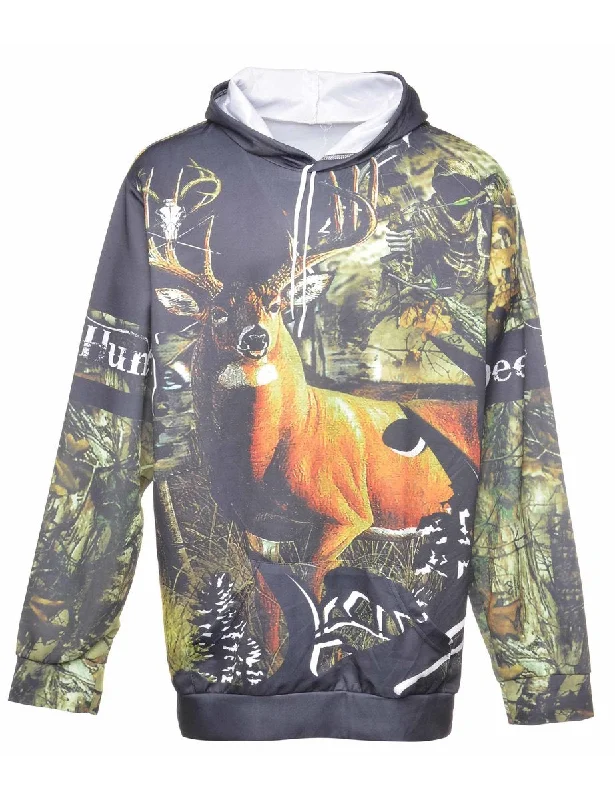 Animal Printed Sweatshirt - XL Hoodie with Pocket Utility Practical