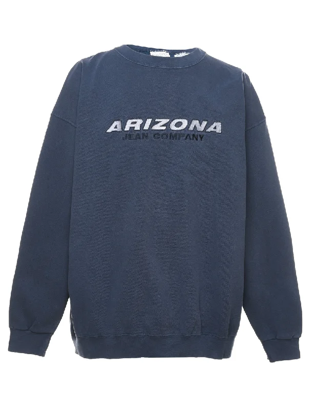 Arizona Design Navy Sweatshirt - XL Hoodie with Batwing Sleeves Loose Dramatic