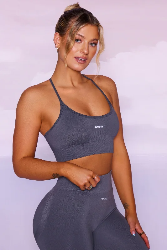 Sports Bra in Grey Soft Mesh Bra