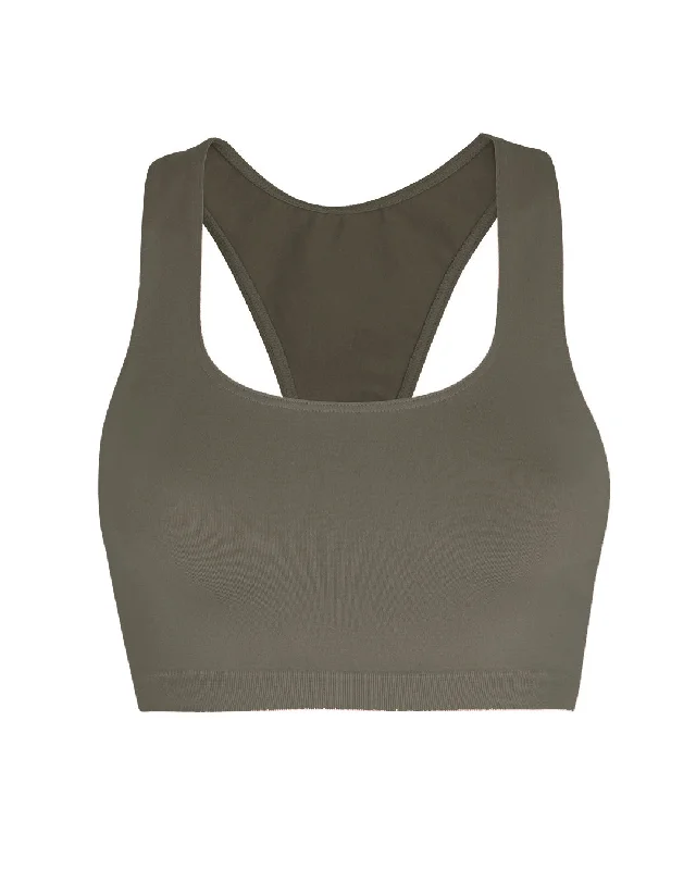 ELATED Bra Top | Muddy Grey Lace-Trimmed Bra