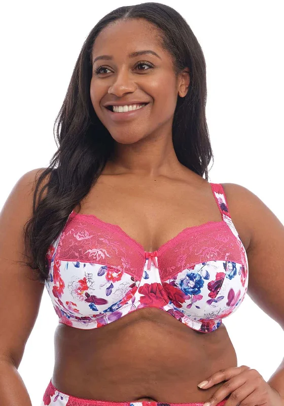 Elomi Morgan Floral Stretch Banded Bra, Pink Multi Soft Lace Bralette