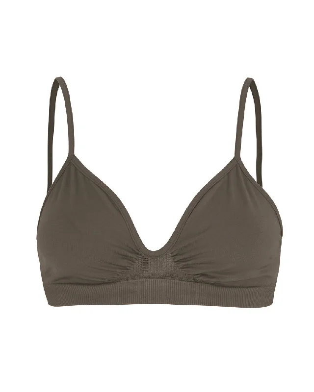 LIBERATED Bra Top | Muddy Grey Elegant Cotton Bra