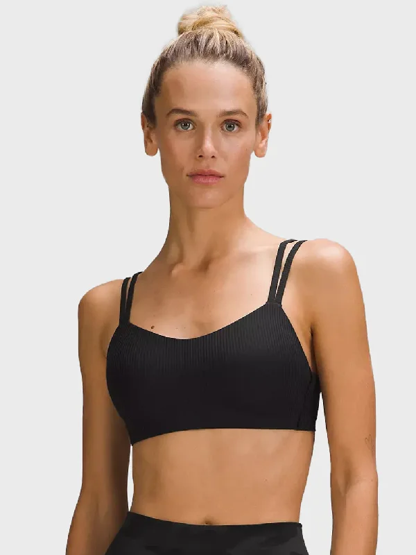 LULULEMON BLACK LIKE A CLOUD RIBBED BRA LIGHT SUPPORT B/C CUP Breathable Full Coverage