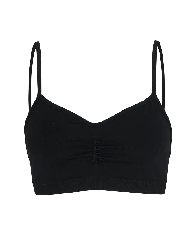 POISE Bra Top | Black Adjustable Bra Straps