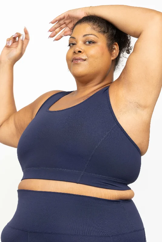 Racerback Sports Bra - Navy Cotton Comfort Bra