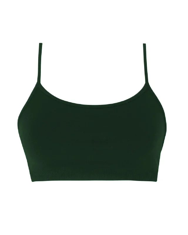 SINCERE Bra Top | Dark Green Wireless Lace Bra