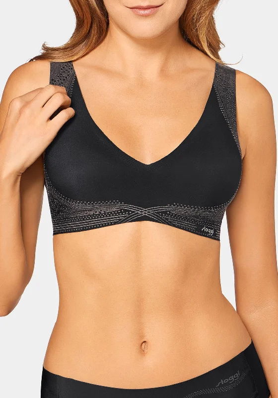 Sloggi Zero Feel Non Wired Bra, Black Breathable Full Coverage