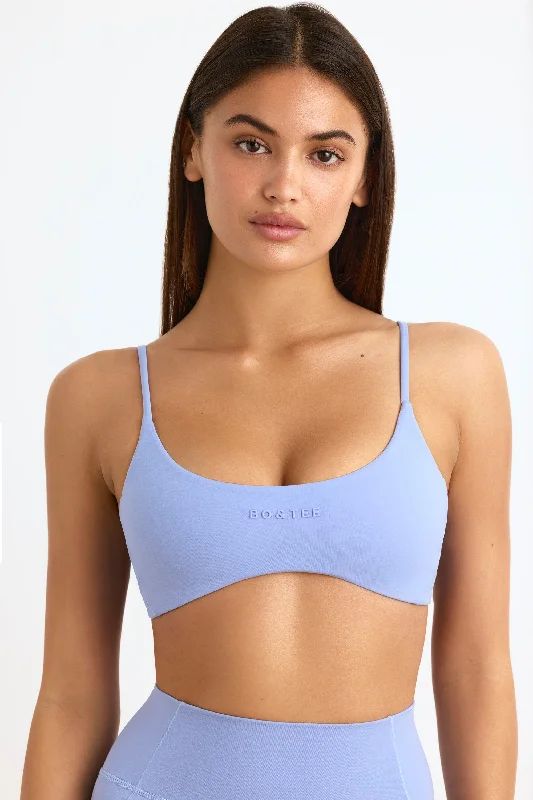 Soft Active Sports Bra in Lavender Blue Soft Strapless Bra