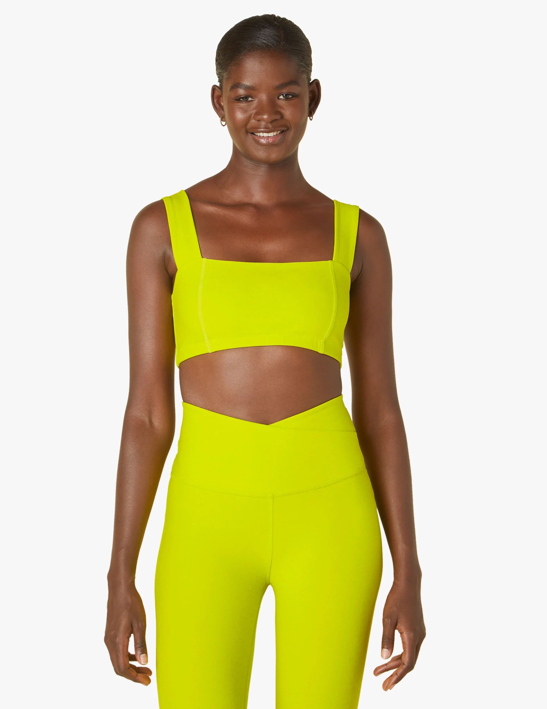 Spacedye Squared Bra in Chartreuse Seamless Fit Bra