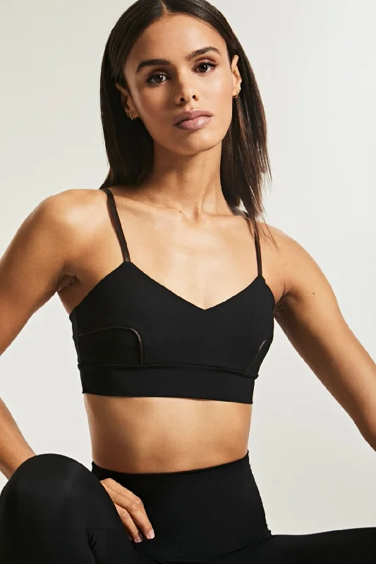 Teak Contrast Strap Bra Wireless Push-Up Bra