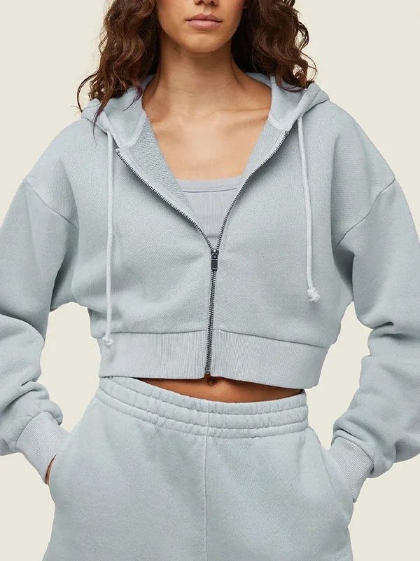 ZASUWA Female Zipper Casual Hoodie Hoodie with Relaxed Fit Easy Casual