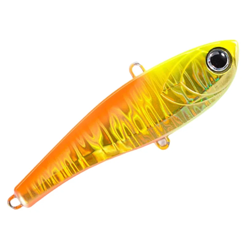 Maxbell 1x Fishing Lure Rattling Sinking Vibration 3D Eyes Swimbait Yellow 52mm 10g Ruffled Swimsuit Top