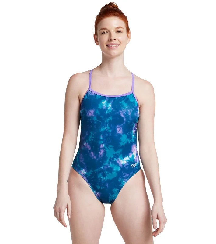 Speedo Vibe Women's The One Printed One Piece Swimsuit Sea Ya/Miami Lilac Two-Piece Beachwear