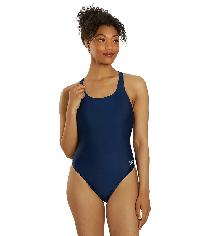 Speedo Women's Learn To Swim Pro LT Superpro One Piece Swimsuit Nautical Navy Classic Swimsuit Design