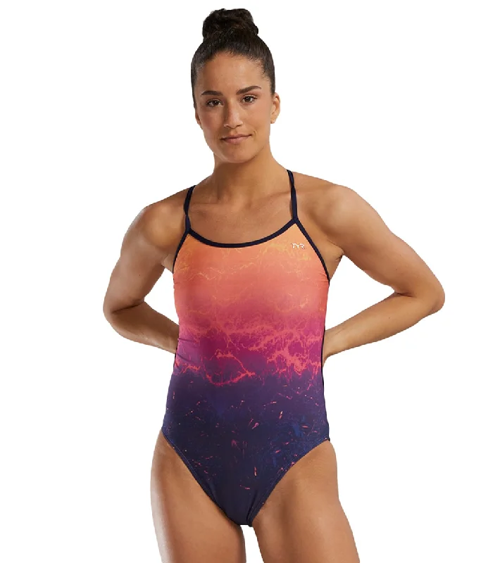 TYR Women's Infrared Trinityfit One Piece Swimsuit Navy/Multi Full Coverage Swimsuit