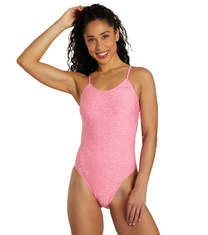 TYR Women's Lapped Cutoutfit One Piece Swimsuit Pink Swim Skirt Set