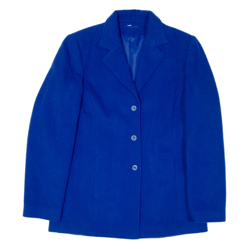 CANETTI Womens Blazer Jacket Blue Wool UK 10 Tiered Jacket Buttoned Jacket Zippered Jacket