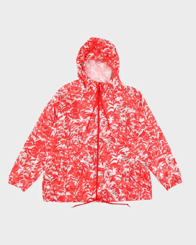 Columbia Womens Floral Windbreaker Jacket - L Hooded Jacket Caped Jacket Shawl Collar Jacket
