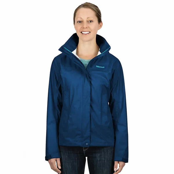 Marmot Women's Precip Jacket - Lightweight, Waterproof, Windproof and Breathable Boat Neck Shawl Collar Notched Collar