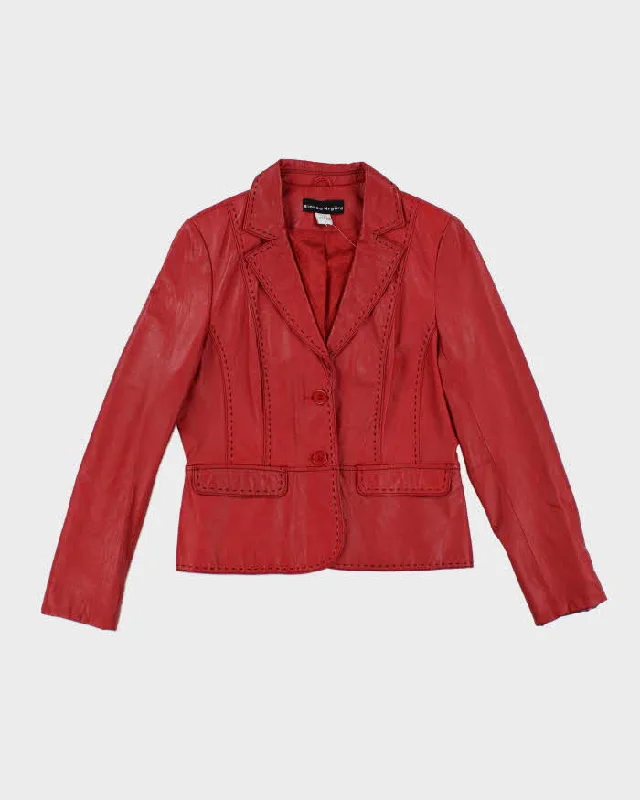 Vintage 90s Bianca Nygara Red Leather Jacket - S Mesh Jacket Canvas Jacket Denim Jacket