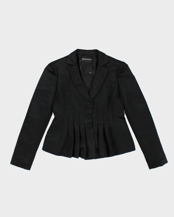 Y2k 00s Armani Satin Pleated Blazer Jacket - S Cotton Jacket Linen Jacket Terry Jacket