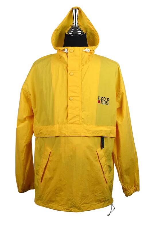 Yellow IZOD Brand Spray Jacket Nylon Fabric Polyester Fabric Spandex Fabric