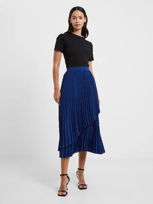 Arie Pleated Midi Skirt leather skirt modern