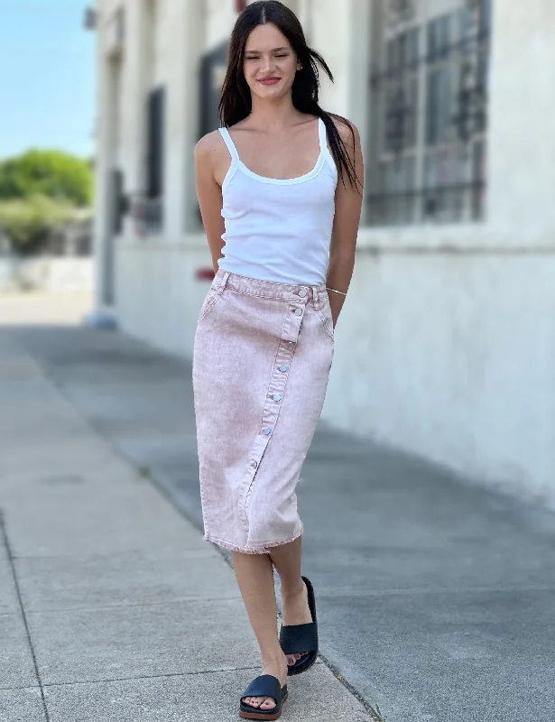 Blush Jean Skirt relaxed fit skirt