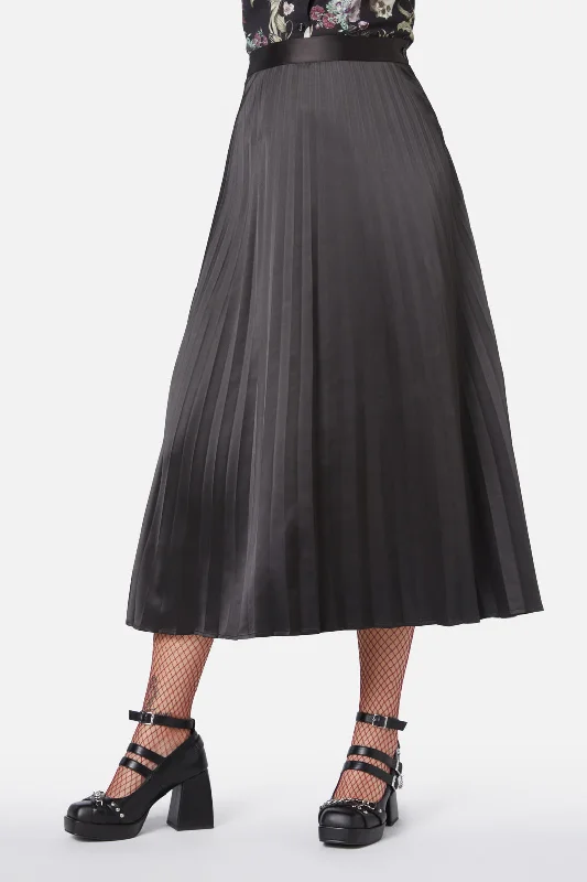 Elegy Knife Pleat Midi Skirt corduroy skirt cozy