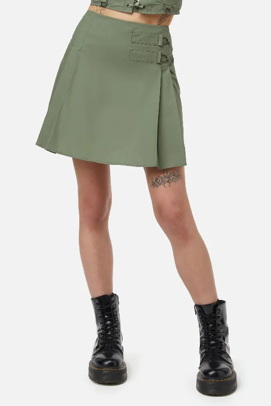 Field Work Pleated Skirt silk skirt sleek