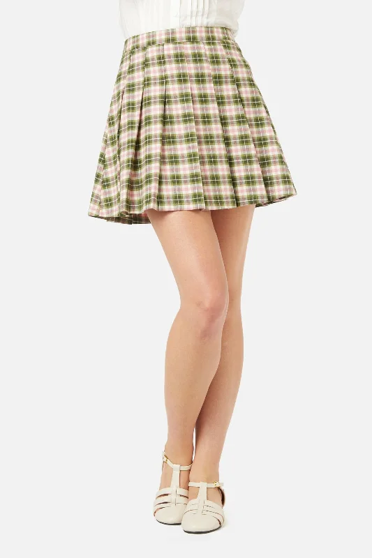 Hazel Check Skirt chiffon skirt lightweight