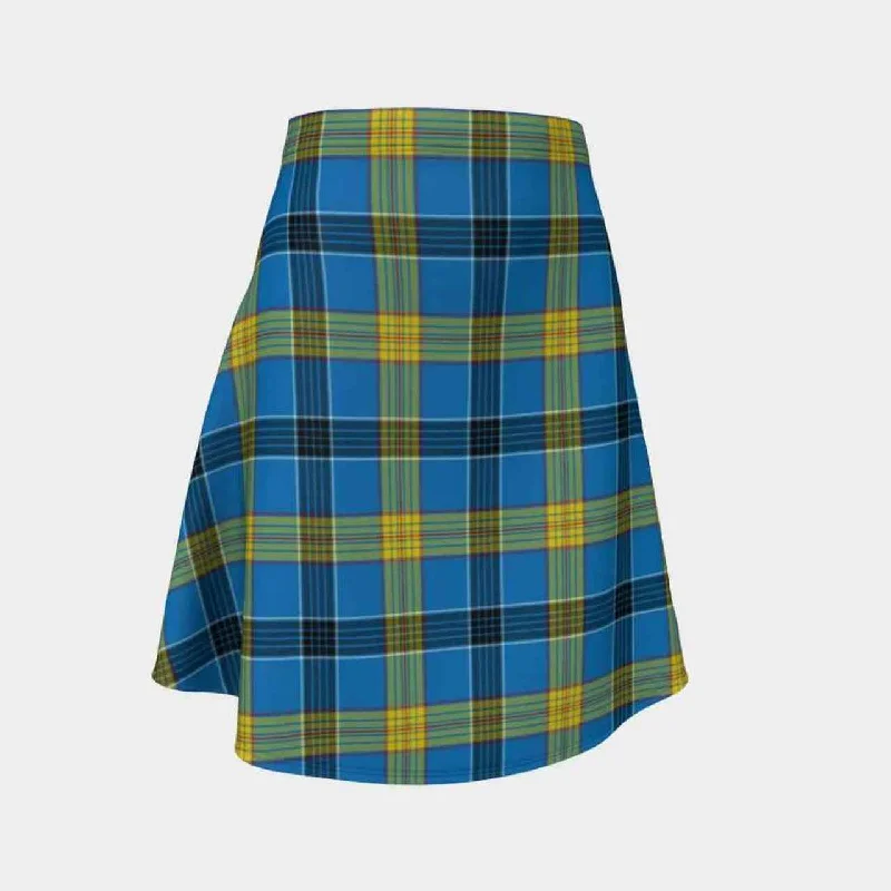 Laing Tartan Flared Skirt linen skirt natural