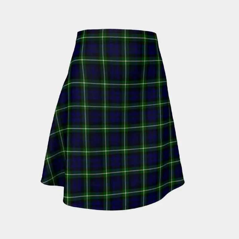 Lamont Modern Tartan Flared Skirt flowy skirt hem