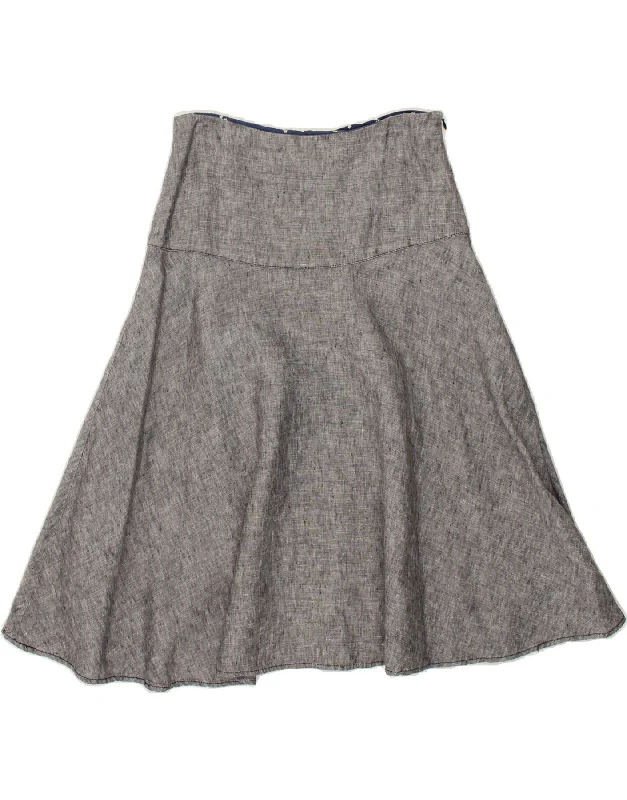 LAURA ASHLEY Womens A-Line Skirt UK 10 Small W27 Grey Linen floral skirt print