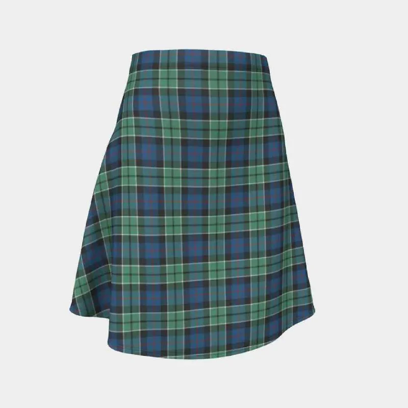 Leslie Hunting Ancient Tartan Flared Skirt belted skirt waist