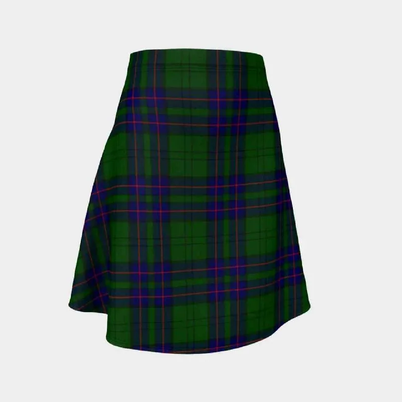 Lockhart Modern Tartan Flared Skirt lace skirt elegant