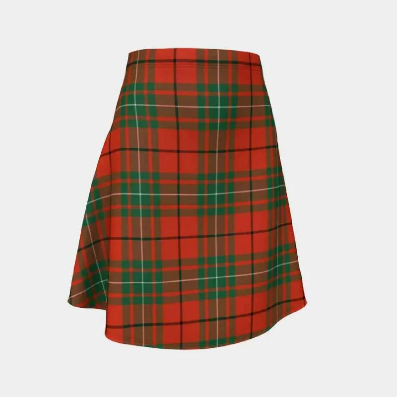 MacAulay Ancient Tartan Flared Skirt zip skirt side