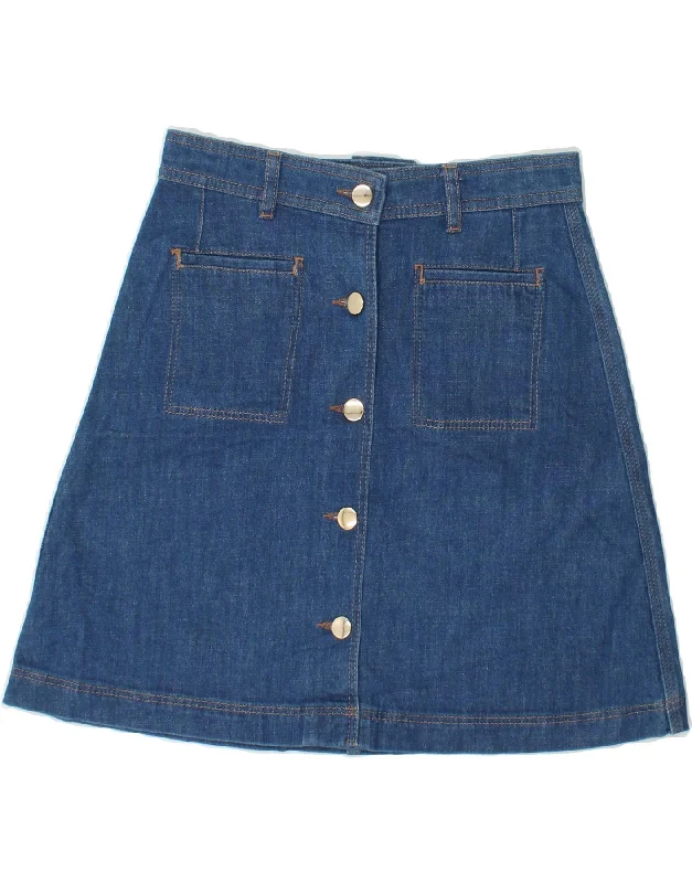 MASSIMO DUTTI Womens Denim Skirt EU 36 XS W28  Blue chiffon skirt delicate