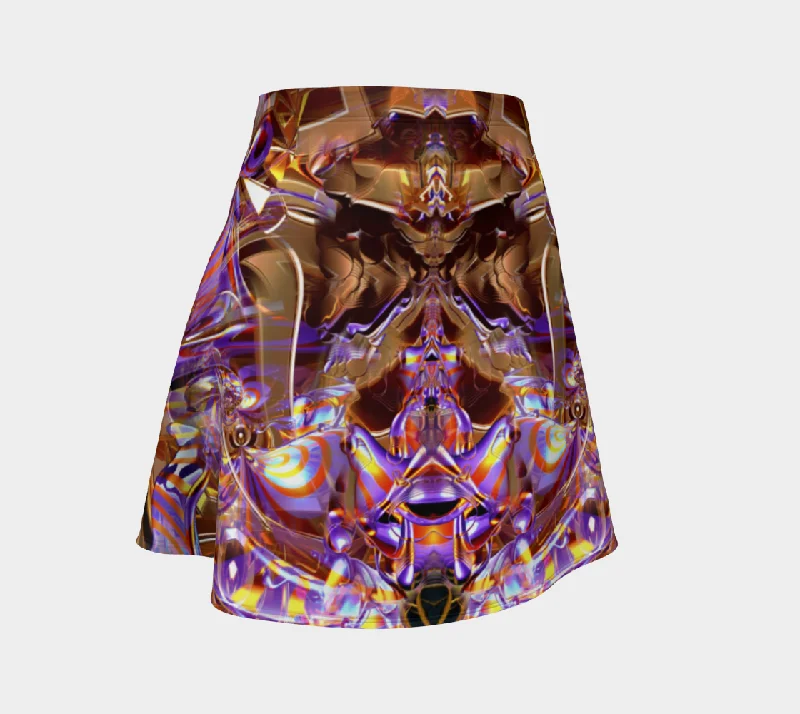 MELTDOWN FLARE SKIRT silk skirt smooth